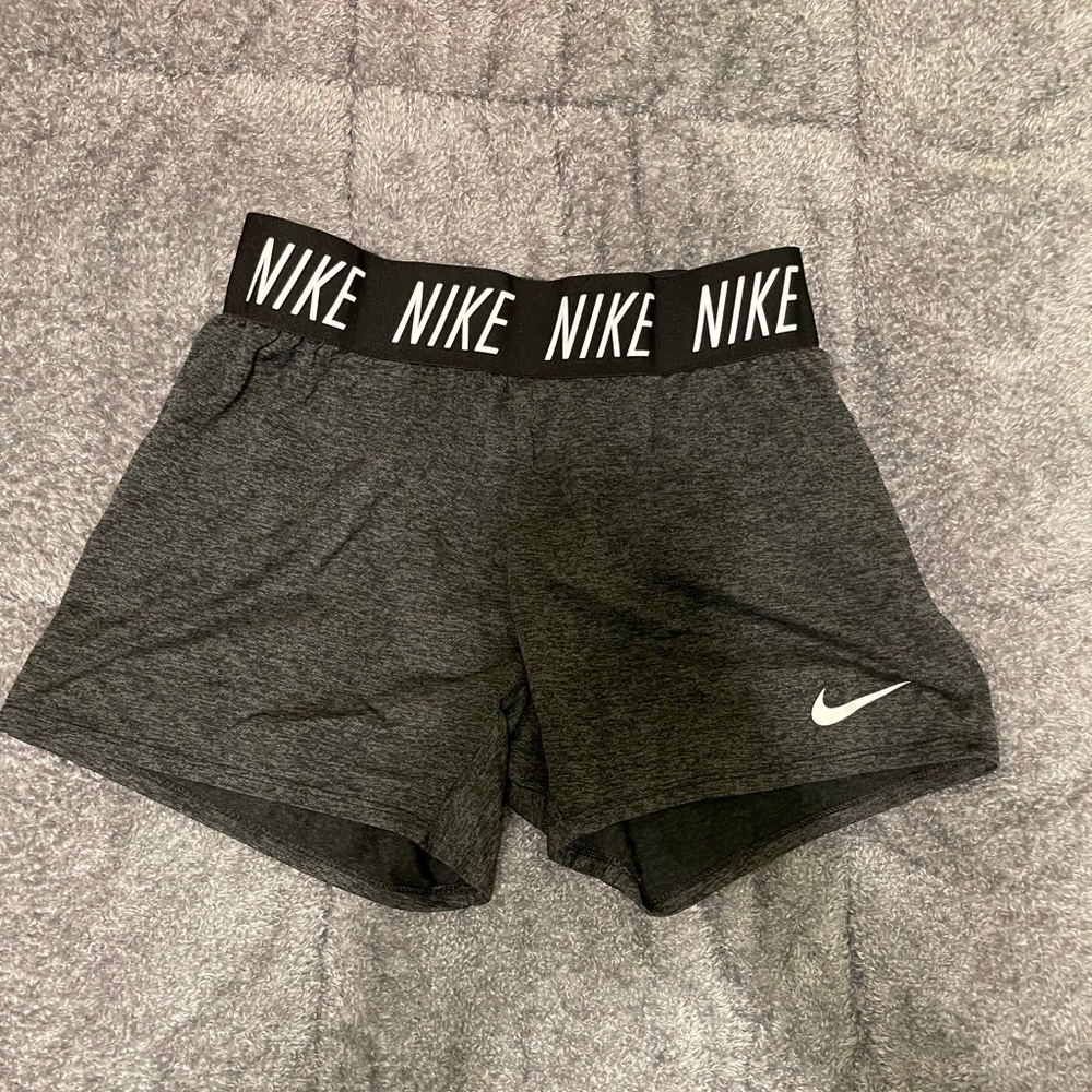 Dark grey and black Nike girls XL dri-fit shorts